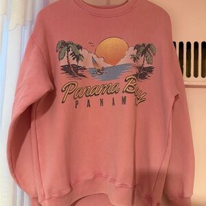 Hollister Pink Graphic Crew Neck Sweater